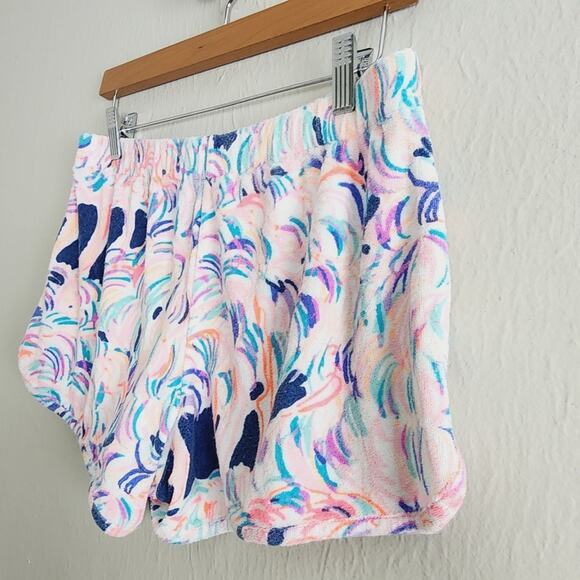 Lilly Pulitzer Head in the Sand Terry Cloth Shorts Pelican Pink S Resort - Picture 6 of 9